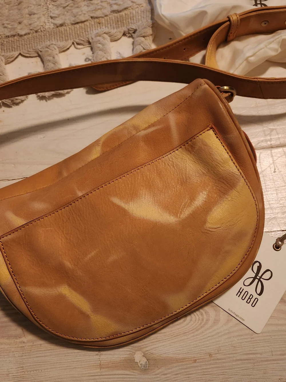 HOBO Juno Belt Bag Crossbody Bag In Saffron Whipstitch Leather